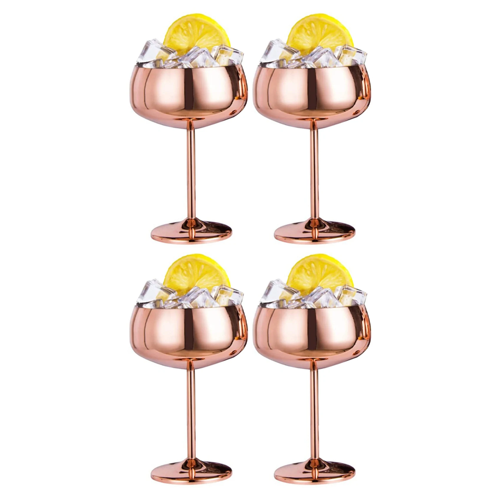

Copper Coupe Champagne Glasses 4 Stainless Steel Vintage Martini Cocktail Glass Wine Goblet