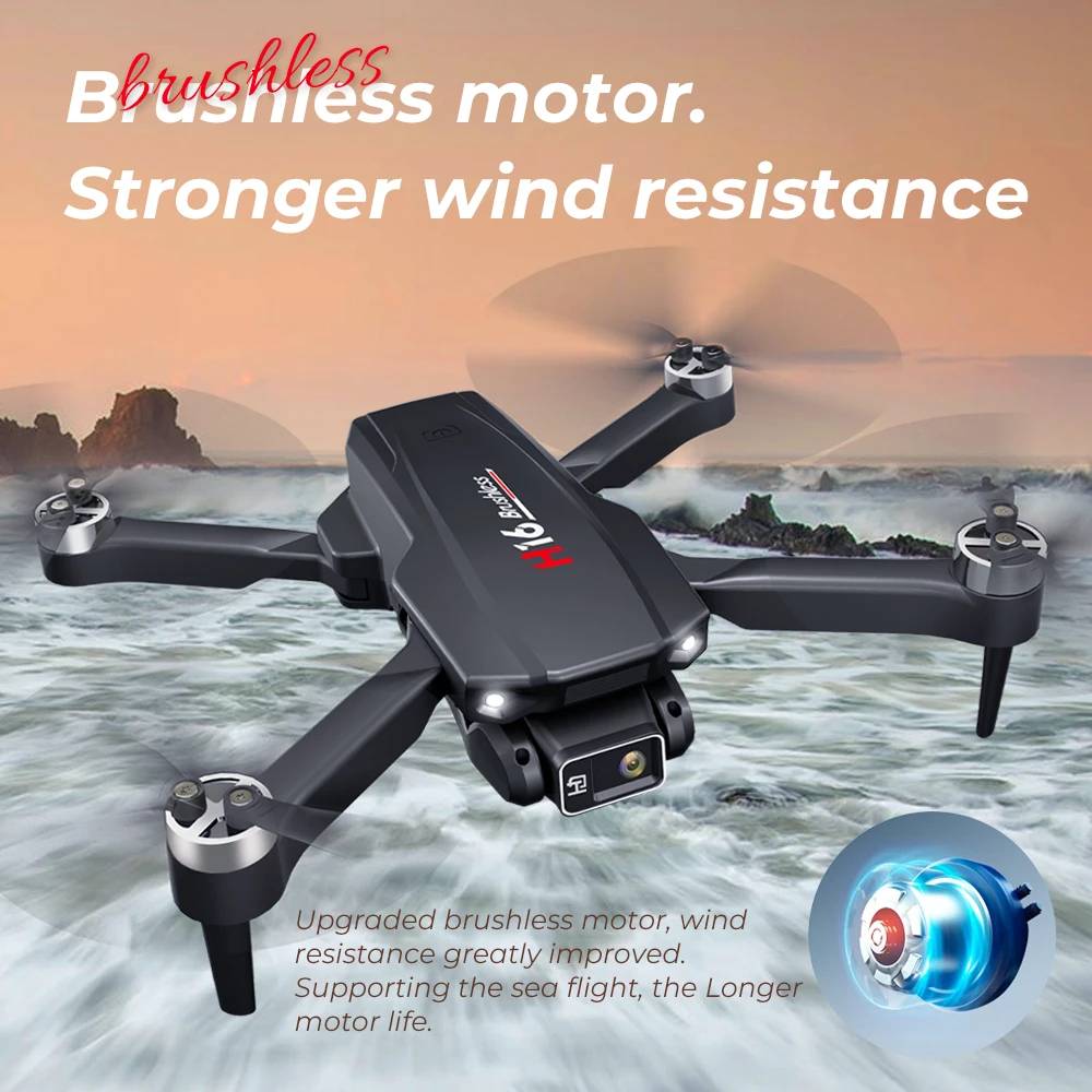 

KBDFA H16 Drone 4K High Definition Dual Camera Dron Brushless Motor 360 tumble Quadcopter RC Optical Flow Hover Helicopter Gift