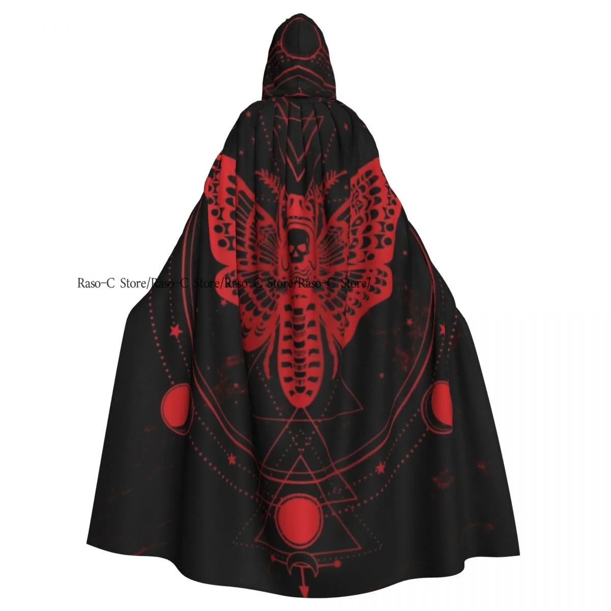 Накидка с капюшоном страшная бабочка мертвой головы моли Волшебная пентаграмма