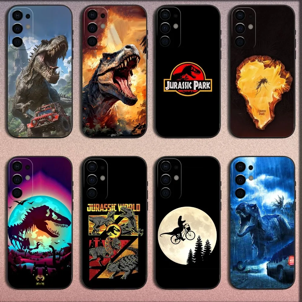 Dinosaur J-Jurassic Park Phone Case For Samsung S25 S24 S21 S22 S23 S30 Ultra S20 Plus Fe Lite Note 10 9 5G Black Soft Cover
