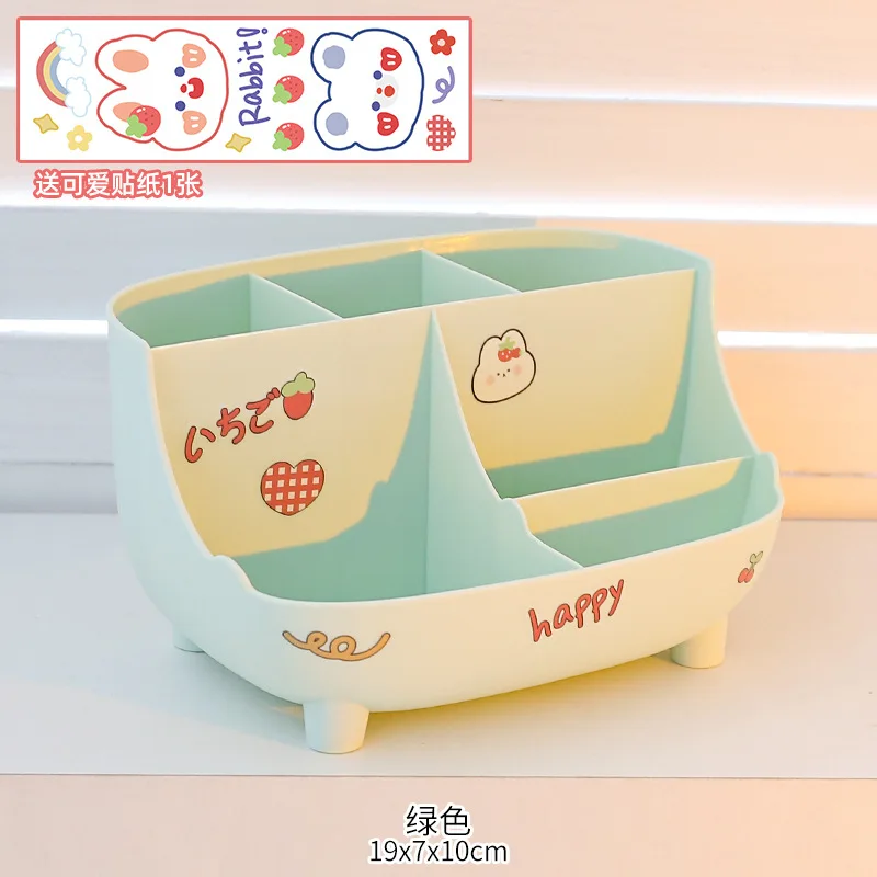 Kawaii Ins Desktop Pen Holder Organizer Japanese Cute Stationery Storage Box Creative Cartoon Student Sundries Storage Box images - 6