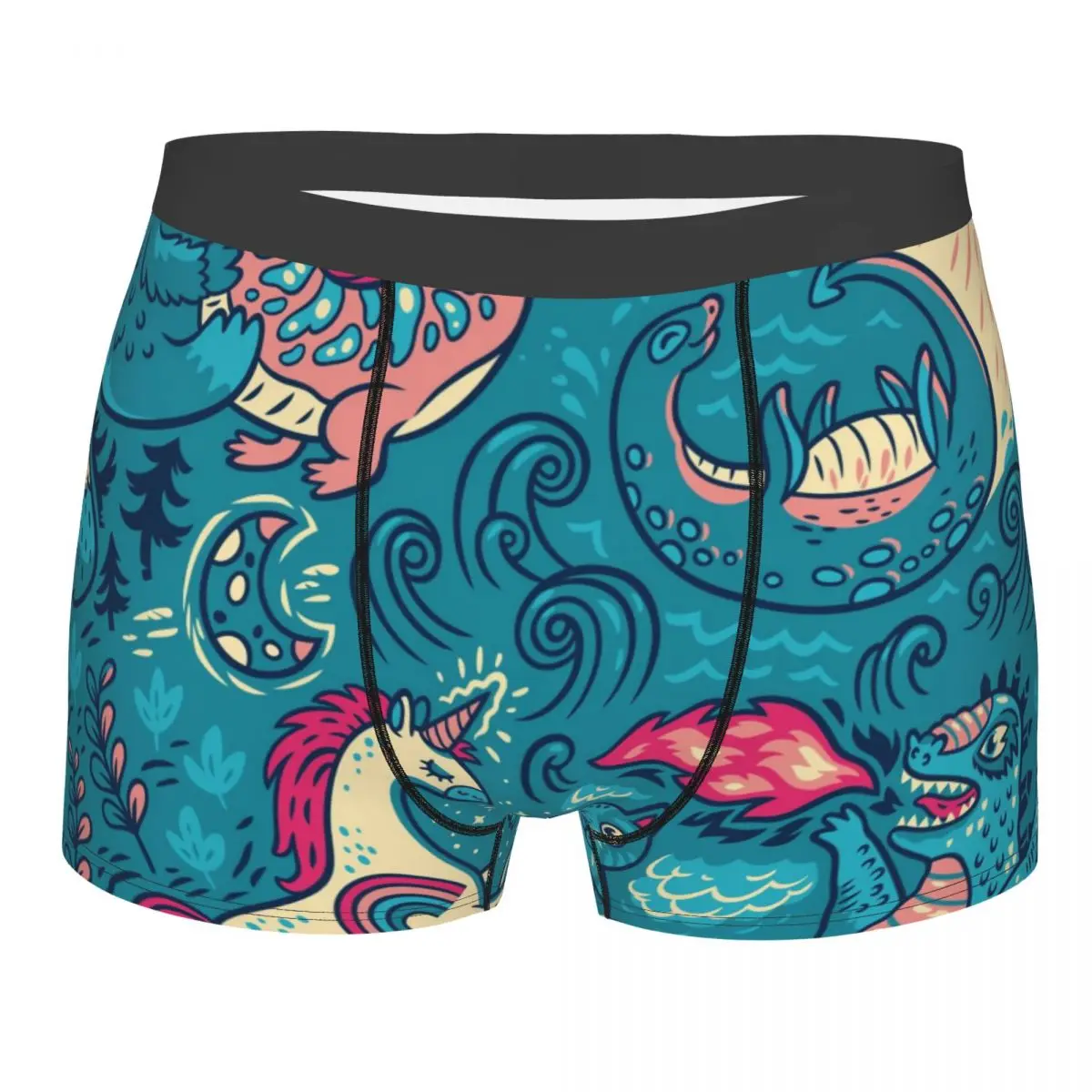 

Underwear Men Boxers Fantastic Animals Yeti Dragon Cat And Mermaid Sexy Boxer Male Panties Underpants Boxershorts Homme