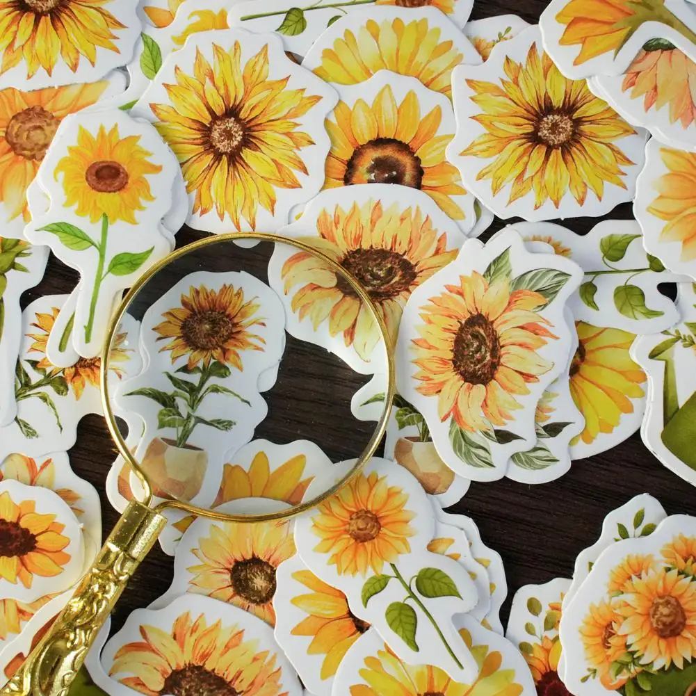 

Scrapbooking Sticker Bright Color Waterproof Cuttable Sunflower Stickers Scrapbooking Sticker Decal Paper Sticker Decorative