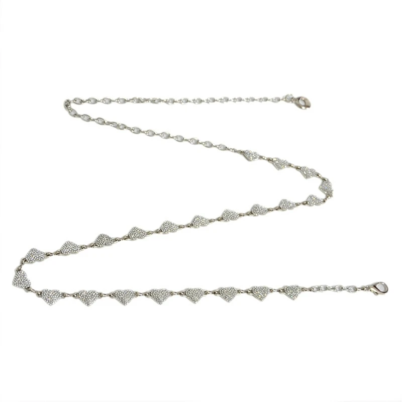 

Нежный женский платье пояс Y2K стиль горный хрусталь декор сердца пояс для девочек