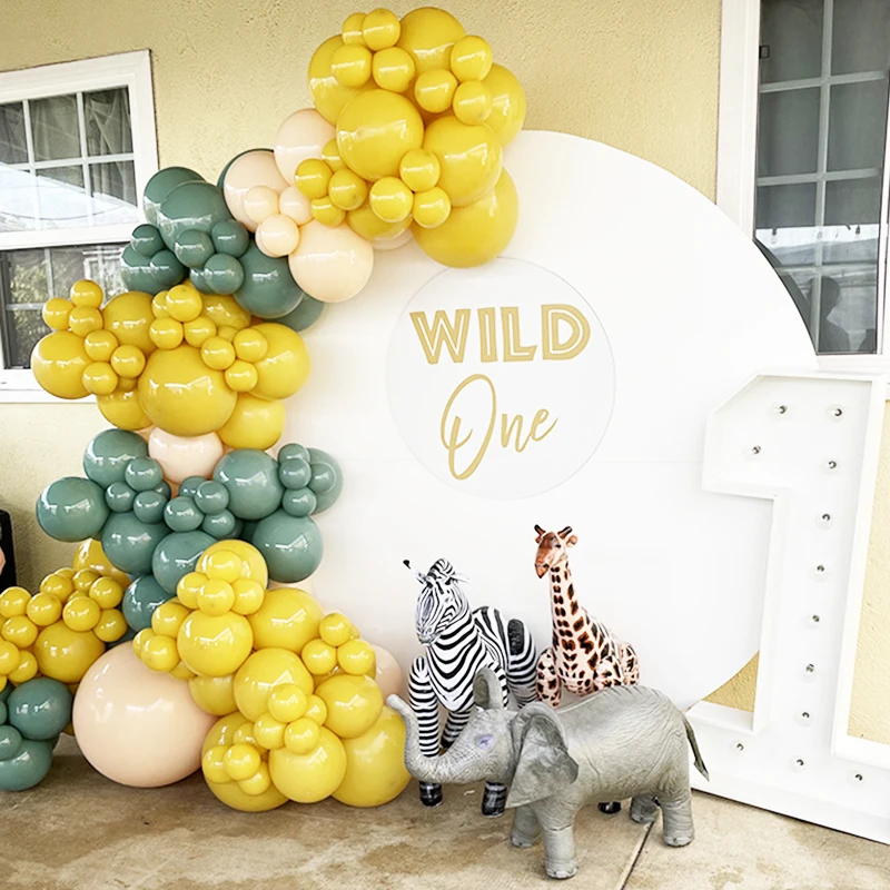 Воздушный шар для дня рождения Wild One украшение в виде животных джунглей сафари