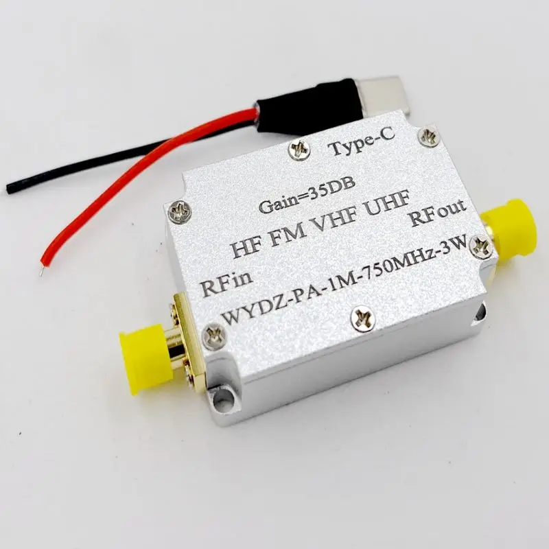 

1M-750M 3W HF FM VHF UHF FM Transmitter Broadband RF Power Amplifier Shortwave Power Amplifier with Shell