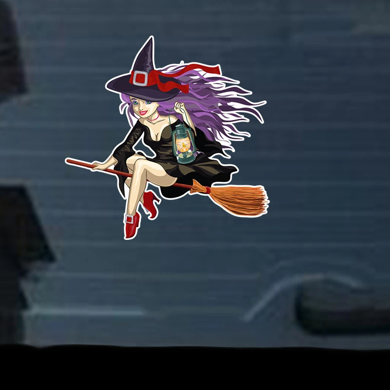 

Модная наклейка на заднюю панель автомобиля в виде ведьмы на Хэллоуин