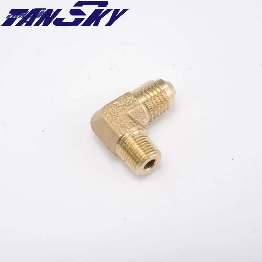 Переходник от 1/8 NPT до AN4 90-градусный латунный компрессионный фитинг для масляных