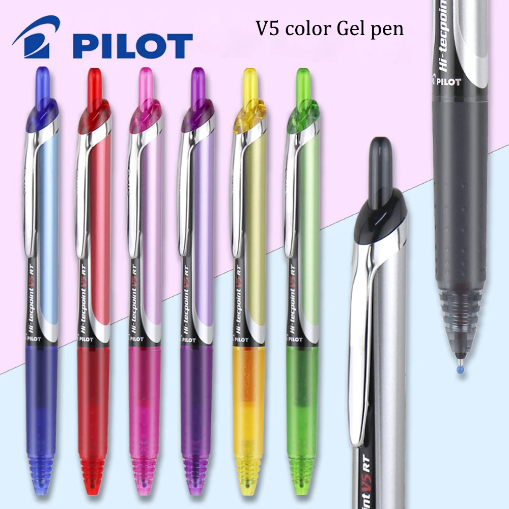 

Цветная гелевая ручка-пилот V5, ручка со спрессованным стержнем 0,5, перо шприца высокой емкости, гладкие чернила для письма, японские канцелярские принадлежности для школы, 1 шт.