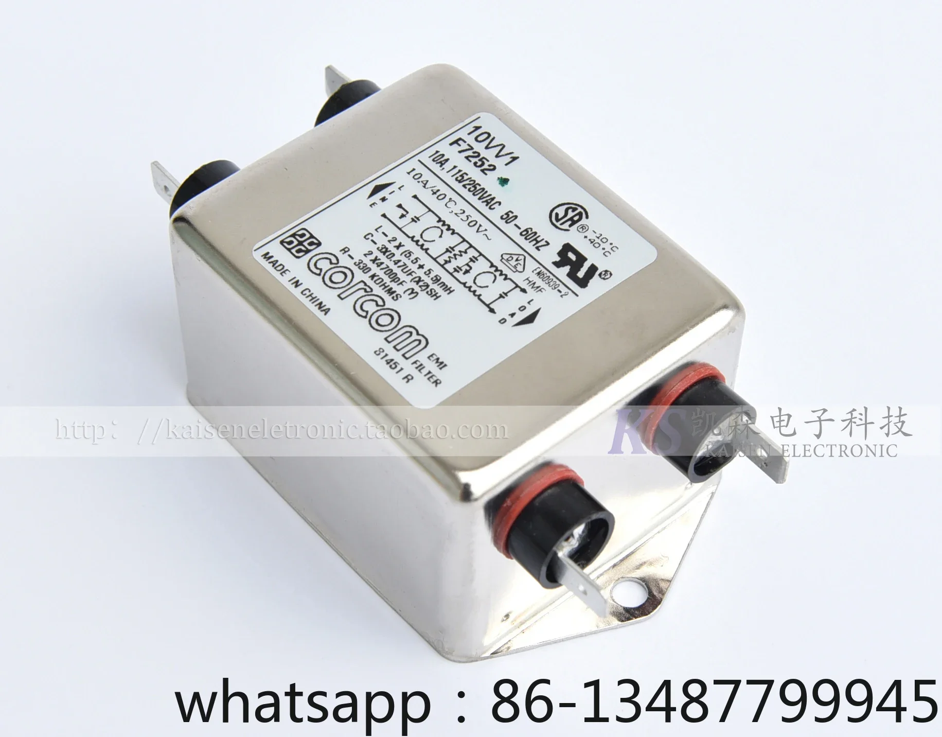 Фото 10VV1 10A F7252 6609043-3 Фильтр Corcom VDE для беговых дорожек, защита от электромагнитных помех №2