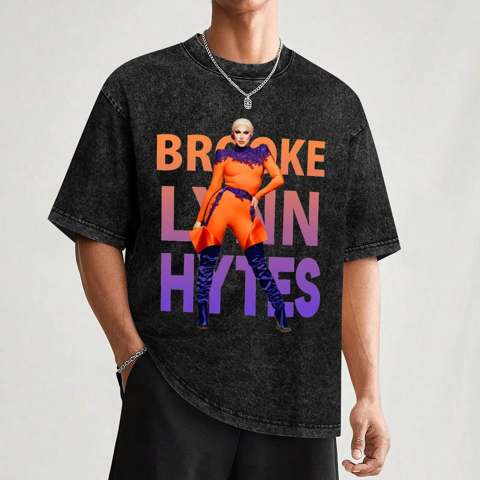 Фото Футболка BROOKE LYNN HYTES в подарок на Хэллоуин, День Благодарения, Рождество, повседневная дышащая футболка с короткими рукавами №3