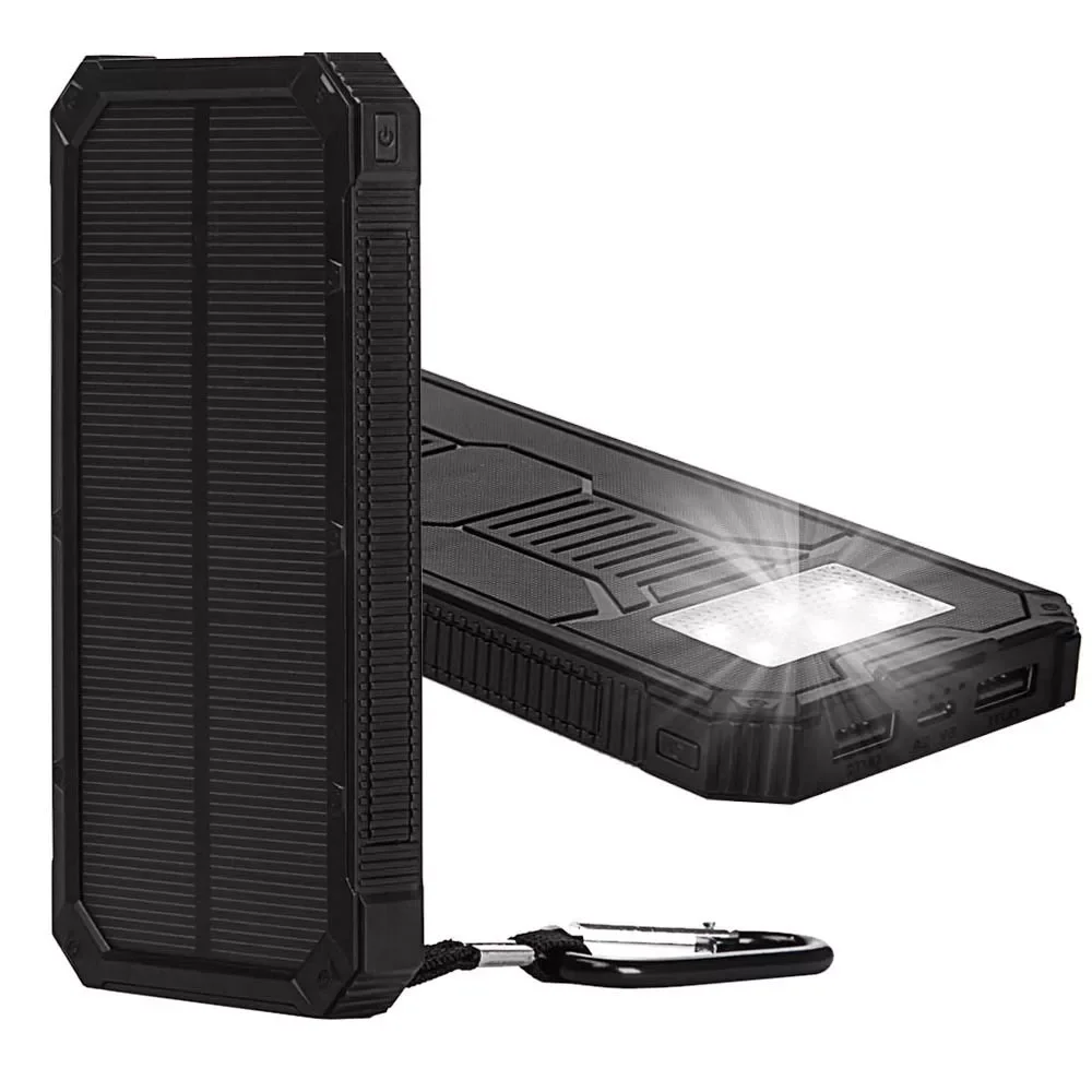 

Outdoor Portable Power Bank 20000mAh With LED Camping Light Powerbank External Phone Battery Poverbank For Smart Mobile Phone