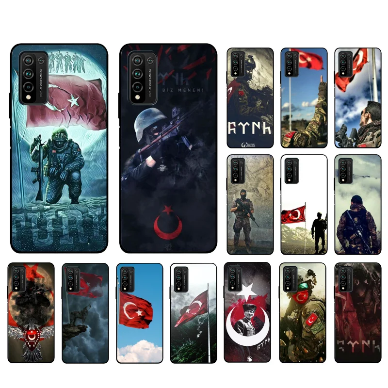 

Turkey Flag Soldier Phone Case for Huawei Honor 50 10X Lite 20 7A 7C 8X 9X Pro 9A 8A 8S 9S 10i 20S 20lite 7X 10 lite
