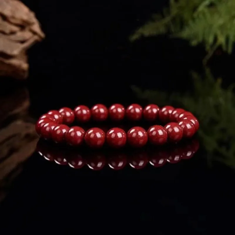 5A Браслет из натуральной киновари натуральная циннобер одиночная бусина Vermilion