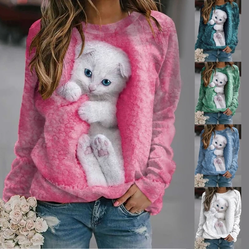 

Women Relaxed-Fit Tops Long Sleeve Basic Casual Shirt Pullover Shirt Sweatshirt