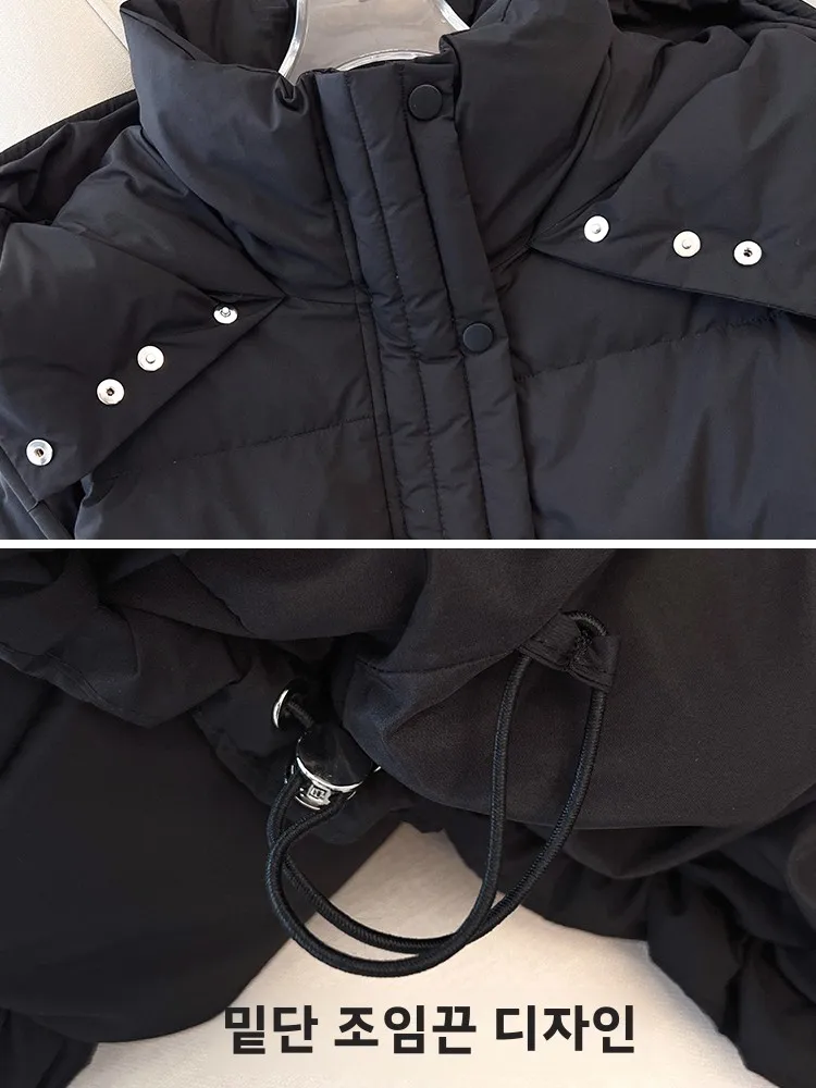 Черный дизайн Sense Hood Короткий пуховик женский 2024 зимняя новая популярная