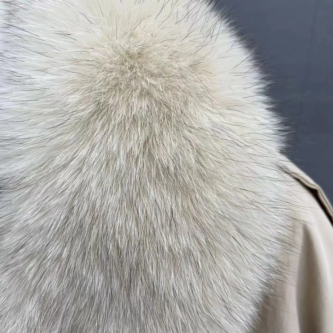 Женское пальто из натурального меха лисы свободная куртка со съемной подкладкой