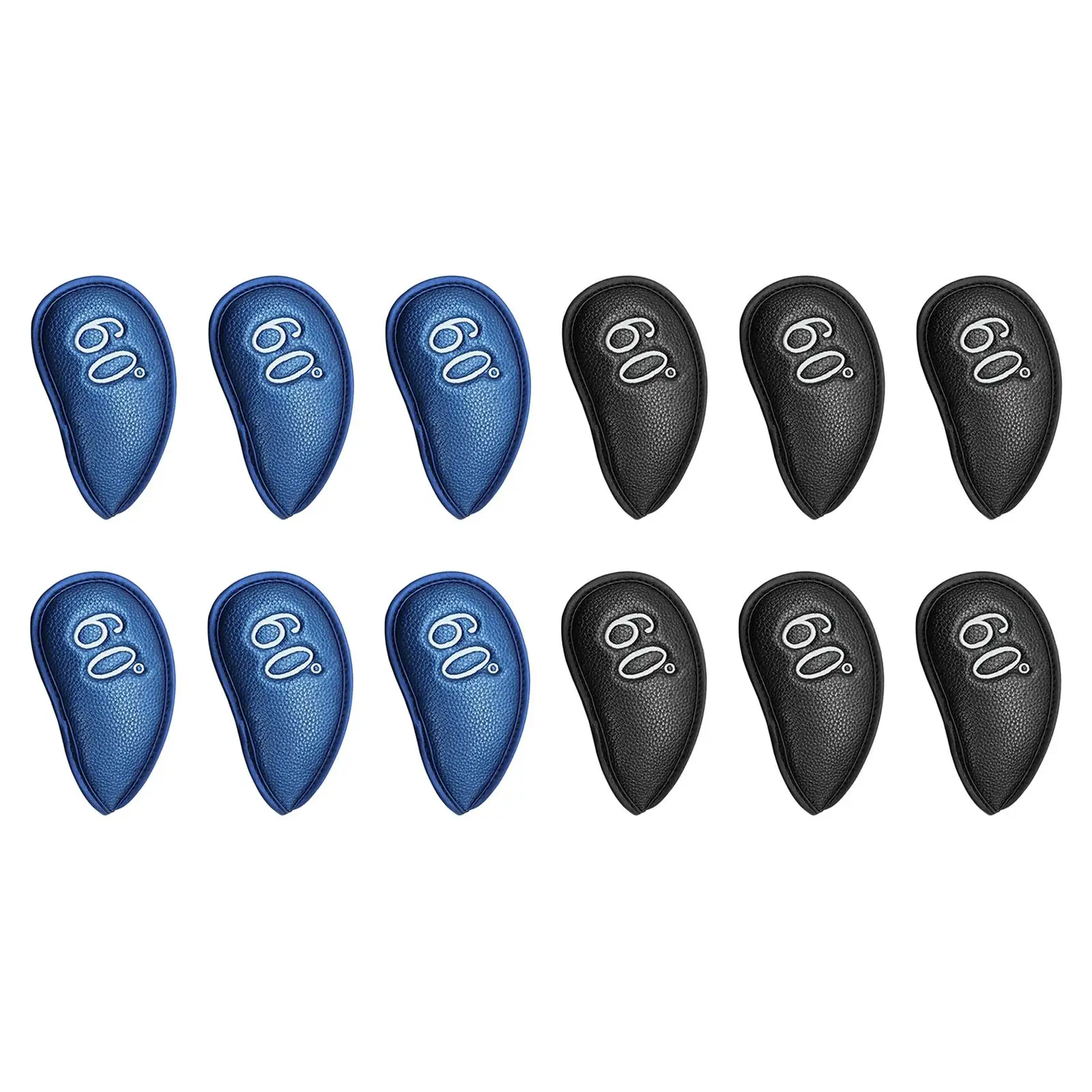 

6pcs Synthetic Leather Golf Iron Head Cover Wedge Club Degree 60