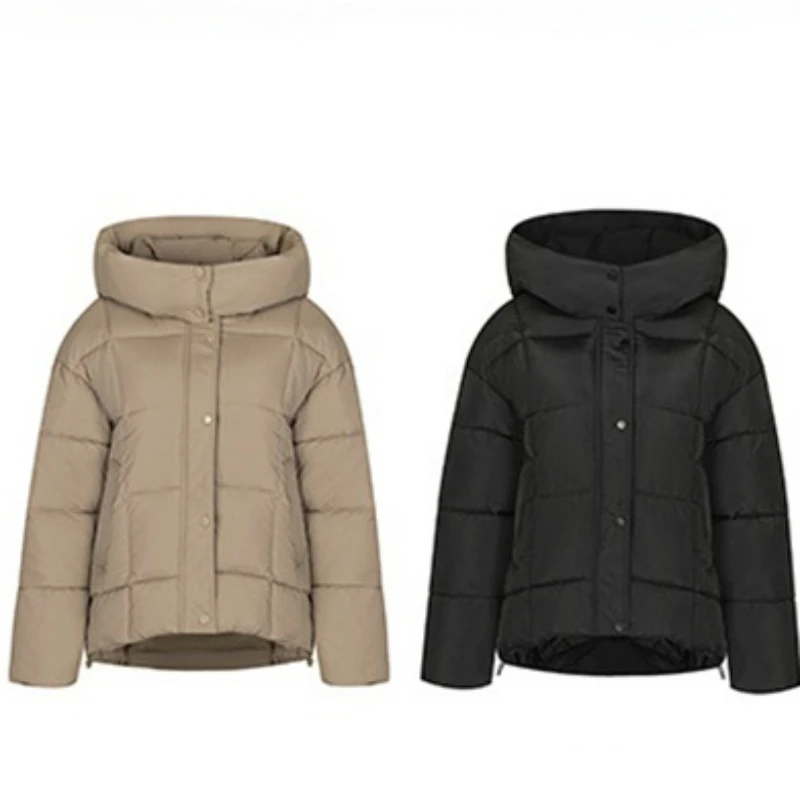 2023 Women New Winter Parkas Cotton-padded Coat  Short  Loose Hooded Overcoat Thicken Bread Clothes Warm Coats Solid