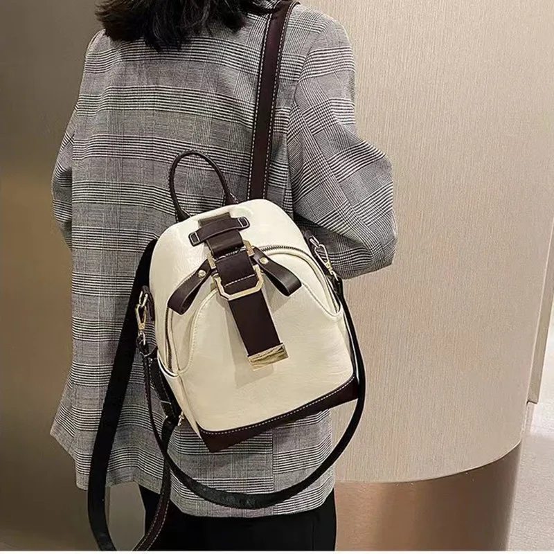 

2022 Высококачественный новый женский кожаный вместительный рюкзак изысканный шитье брендовый удобный, универсальный, прочный и долговечный