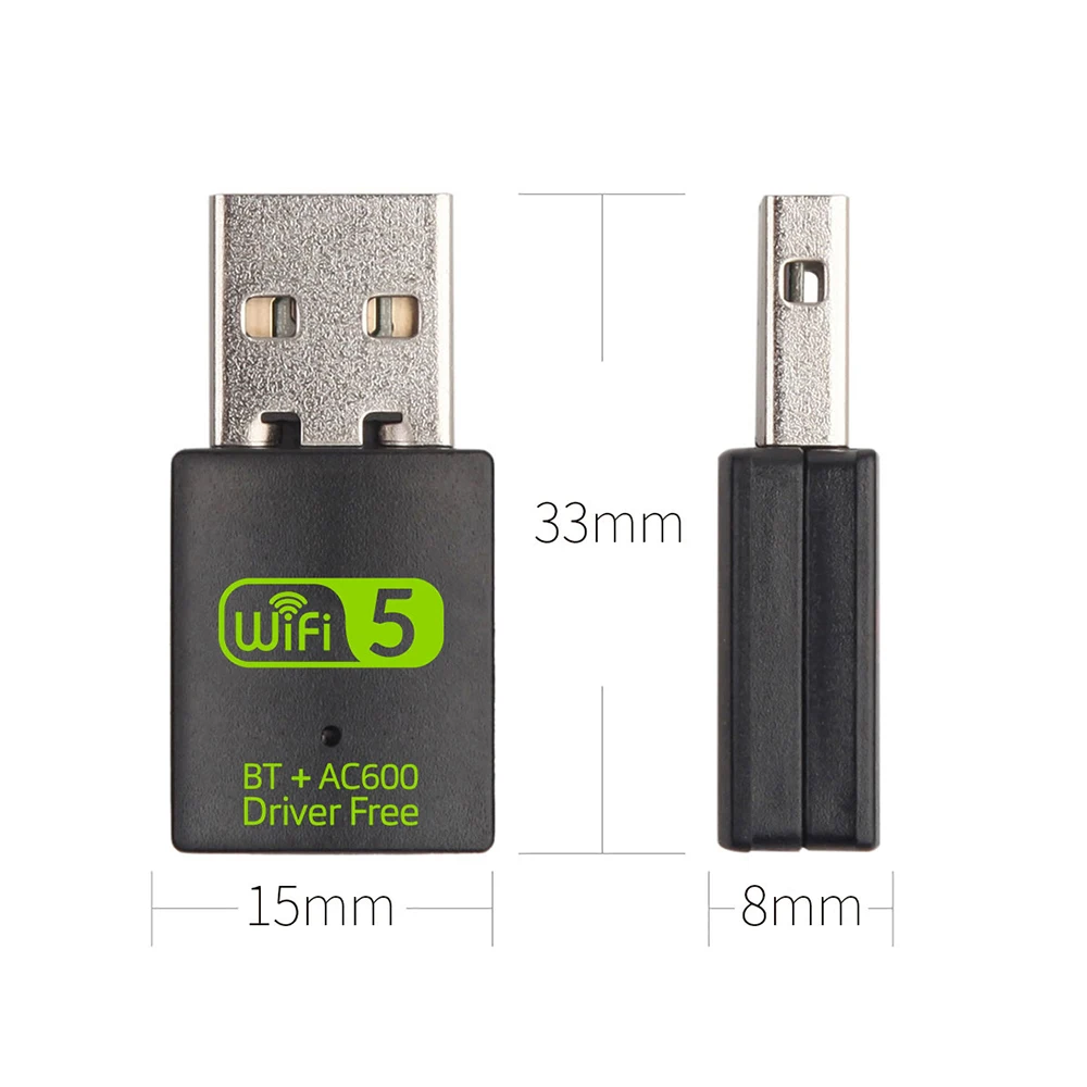 

Wireless USB Wifi Adapter AC 600Mbps Wi-fi Adapter Dual Band 2.4G/5G PR Power 20DBM For Windows/XP/7/8/10