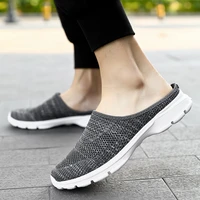 unisex half shoes summer slip on mens fashion sneakers casual mesh confortable soft male shoes flats walking footwear big size48