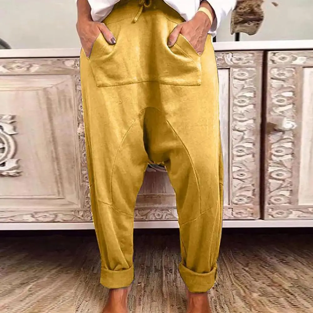 

Skin-friendly Durable Drawstring Pockets Baggy Trousers for Daily Life