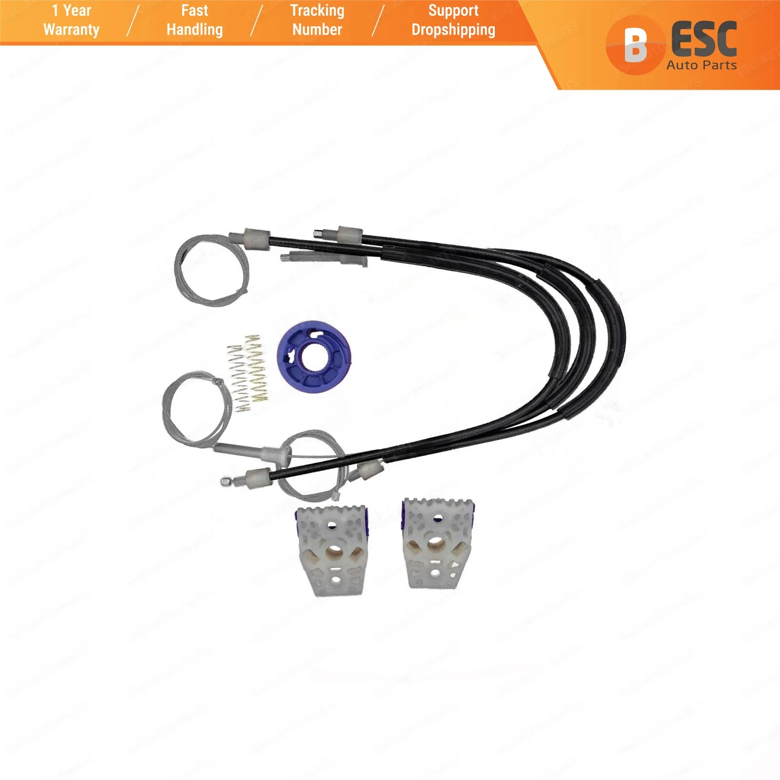 

Автозапчасти ESC EWR5059, электрический стеклоподъемник, комплект для ремонта передней правой пассажирской стороны для VW Polo Typ 6C 2014-ON