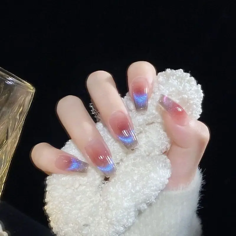 

10 шт., накладные ногти «кошачий глаз»