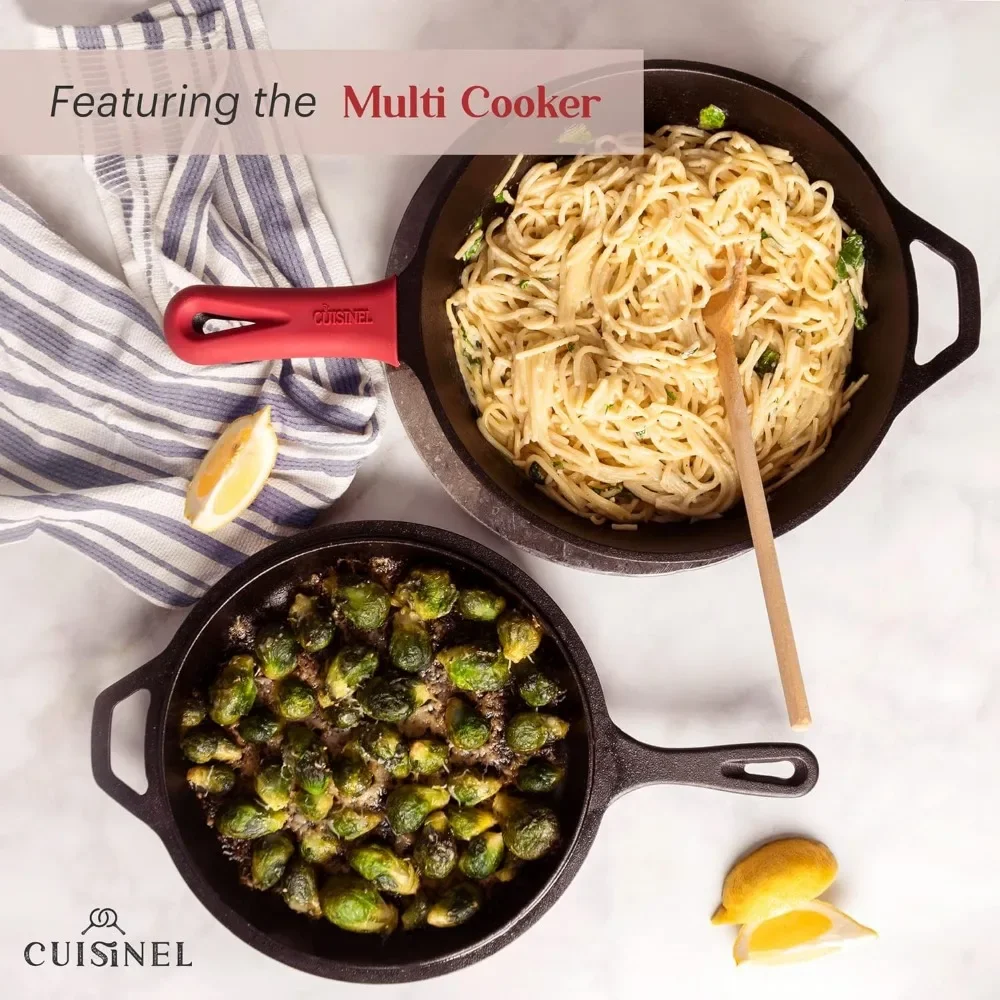 Набор посуды из чугуна 23 шт. 8 дюймов 12 + 10 с крышкой