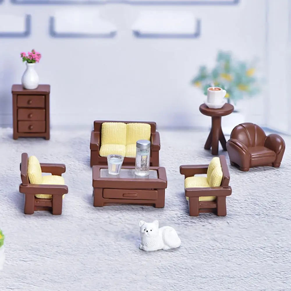 

1PC Dollhouse Miniature Furniture Bed Sofa Chair Scene Model Fairy Garden Micro Landscape Snow Globe Kids Toy Dolls Accessories