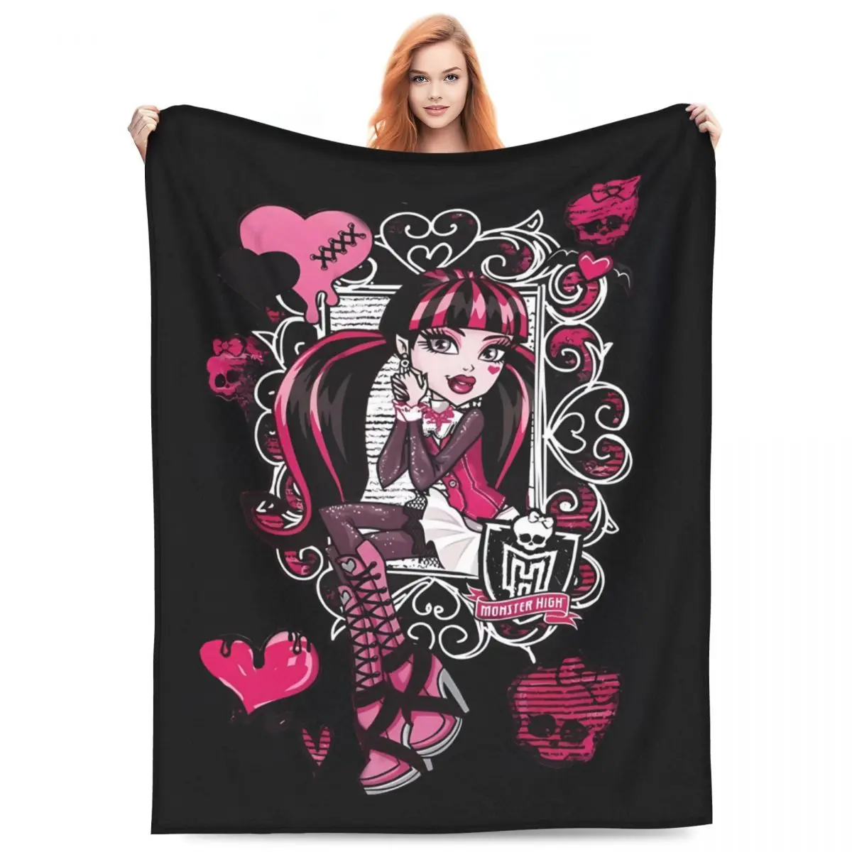 Мягкое одеяло для пикника Monster крутое фланелевое покрывало спальни графический