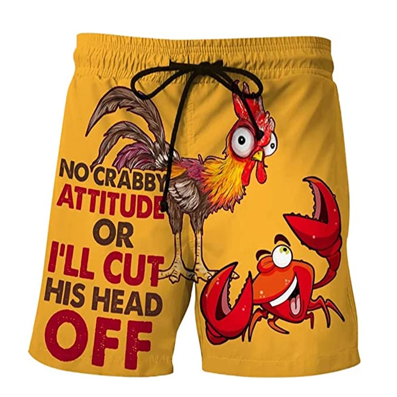 

Funny Chicken Swimming Shorts Crab 3d Printed Surfing Board Shorts Banana Beach Shorts Men's Swim Trunks Swim Briefs Boy Trunks