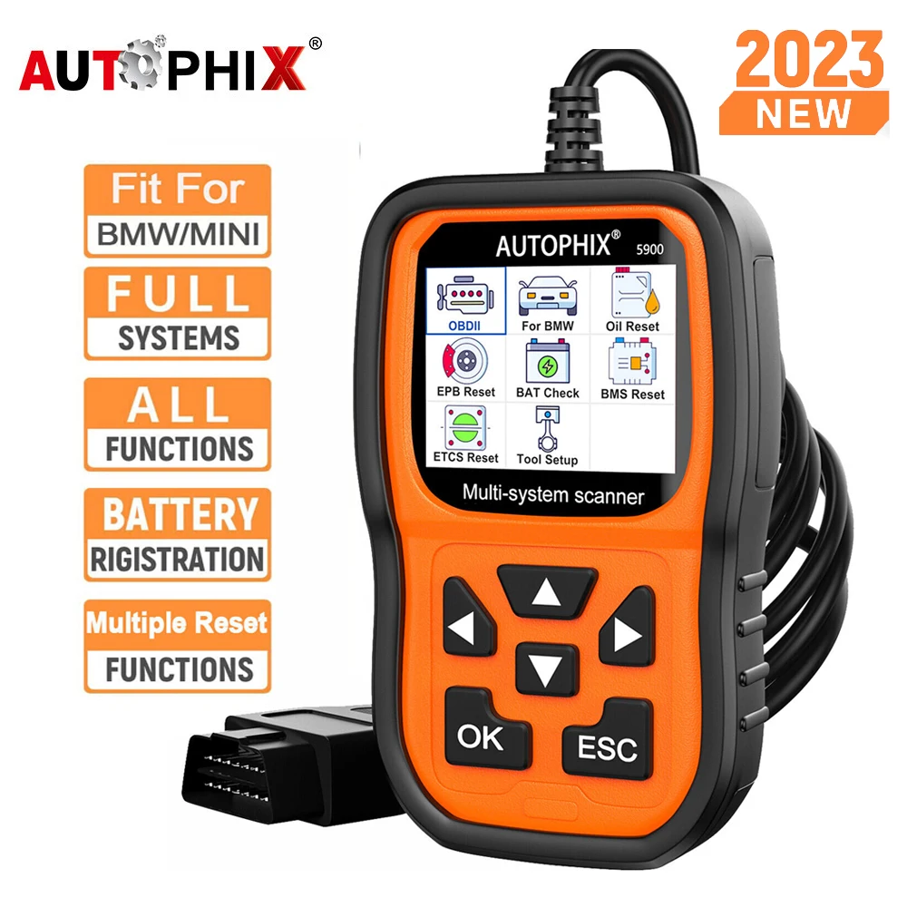 AUTOPHIX 5900 OBD2 Scanner Full Systems Diagnostic Scan Tool for BMW Mini Professional Code Reader EPB ETC Reset Battery Test