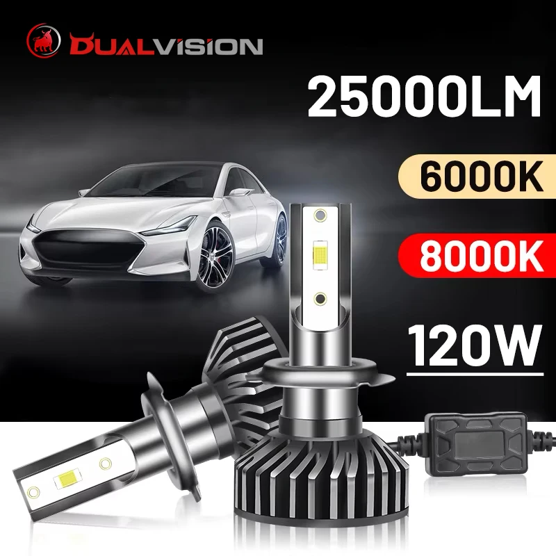 

Dualvision HB3 9005 Светодиодные фары Светодиодные H7 H4 H1 H11 H8 H9 9006 HB4 4300K 6000K 8000K 10000K Ледяные лампы Canbus Без ошибок Противотуманные фары