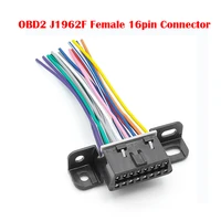 universal obd2 j1962f female 16pin connector adapter 10cm terminal version full needle color cable car diagnostic tool