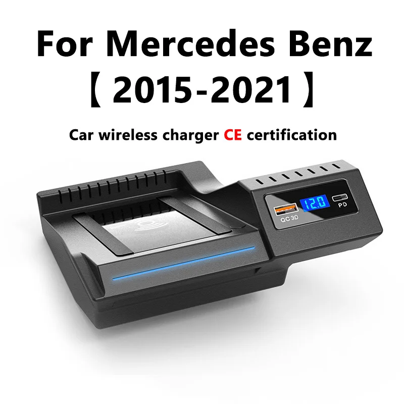 for mercedes benz w205 amg c43 c63 amg glc 43 glc 63 x253 c class glc car 15w mobile phone qi fast wireless charger charging pad free global shipping