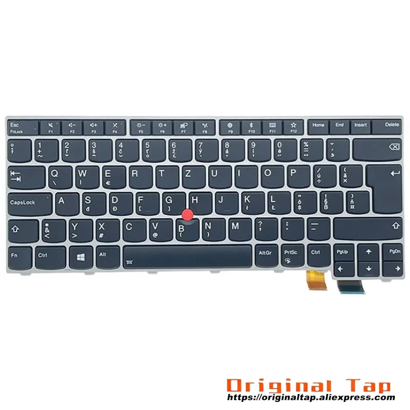 Клавиатура SK Slovakian с подсветкой для Lenovo Thinkpad 13 Gen 2 T470s 01ER893 01EN911 01ER934 01EN870