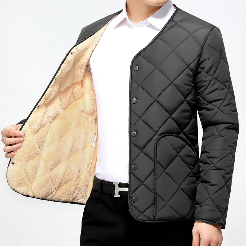 

2022 Men's Down Cotton Liner Short Winter Clothes New Cotton Clothes Plush Thickened Cotton Clothes