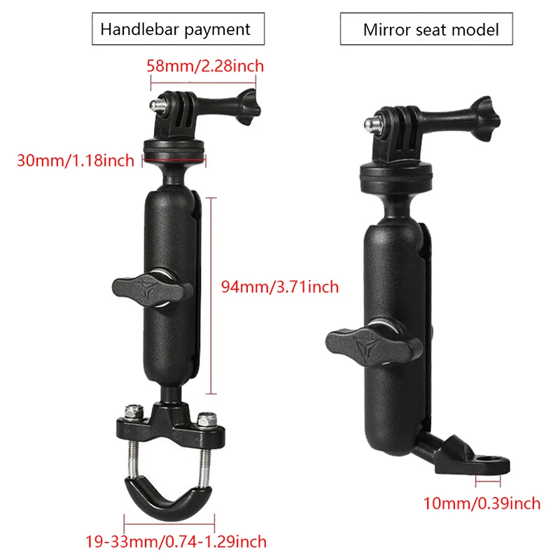 

Metal Motorcycle Bicycle Sports Camera Holder Handlebar Mirror Mount Bike Bracket Phone Action Camera Accessories Selfie Stick