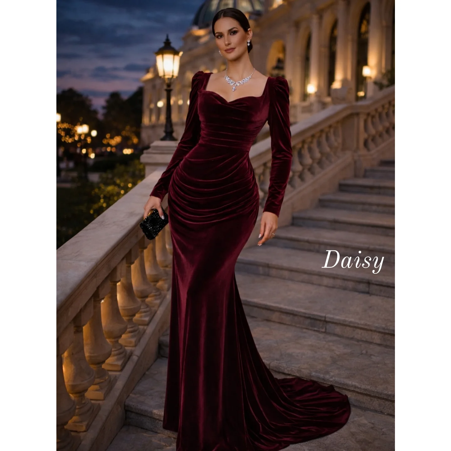 Фото Вечерние платья Fashionvane с длинными рукавами на заказ, красные, для женщин Саудовской Аравии, для гостей на свадьбу, без бретелек, для выпускного вечера, с накидками №3
