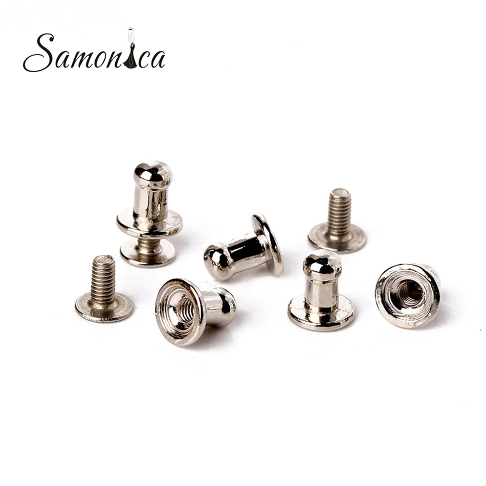 

100 комплектов, 8 мм, серебряный цвет, цинковый сплав, круглые пуговицы, металлические штифты, заклепки, панк, шипы, отвертки, кожевенное ремесло, сделай сам