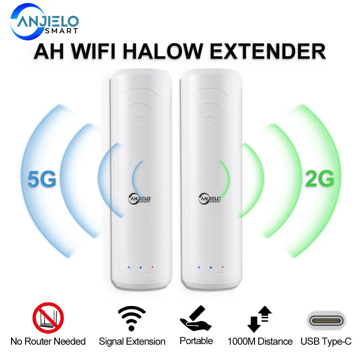 2.4g Dual Band 5g High Performance Stable Home Office Outdoor Farm Range WIFI Halow Extender Amplifier Long Distance Portable