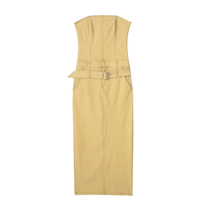 

Женское джинсовое платье средней длины, привлекательное облегающее платье-футляр с открытой спиной и разрезом, лето 2023