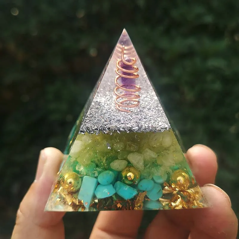 

Orgonite Aogen Natural Crystal Energy Pyramid Decoration Aowei Energy Generator Helps Soothe The Soul Process Resin