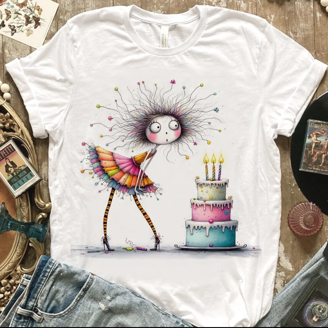 Милая модная футболка для девочек модный топ Женская Новогодняя с рисунком