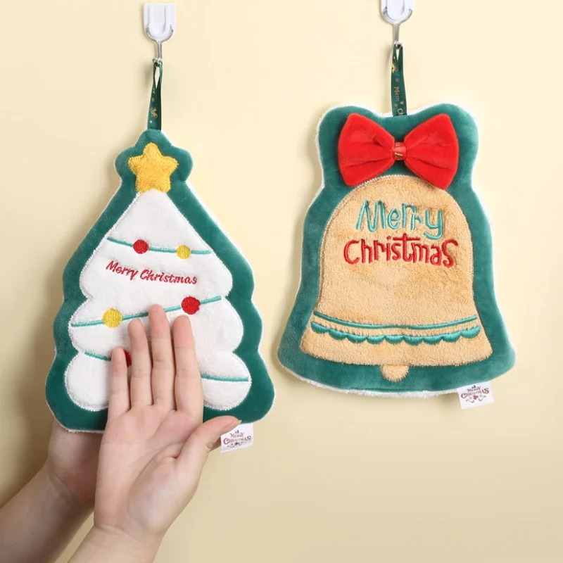 Креативное милое рождественское полотенце из кораллового бархата для рук