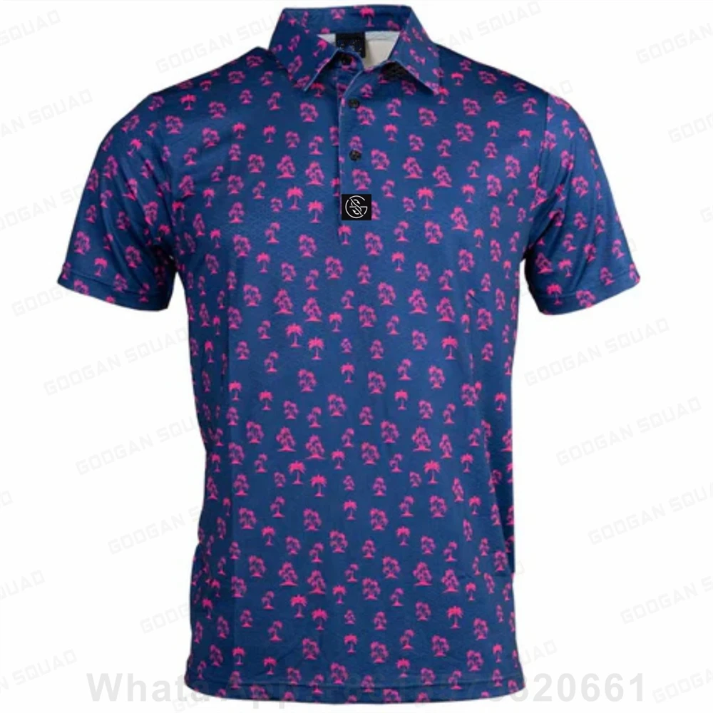 High Quality Short Sleeve Men Golf Polo Shirts Quick Dry Volleyball Badminton Sports Polo Shirt Fashion Printing Casual Clothing