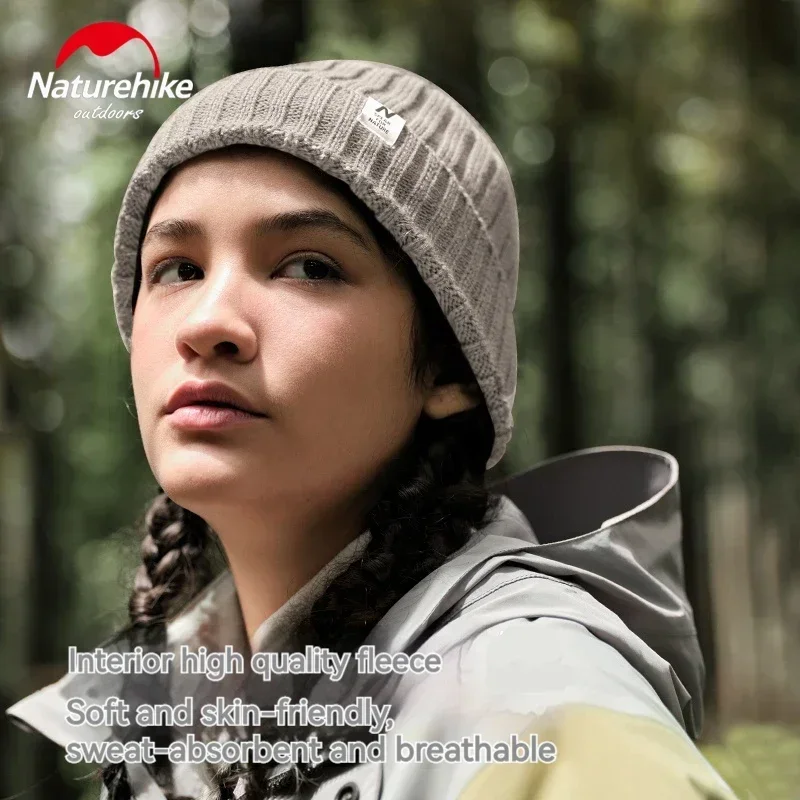 Зимняя шерстяная вязаная шапка Naturehike Теплая Флисовая для мужчин и женщин