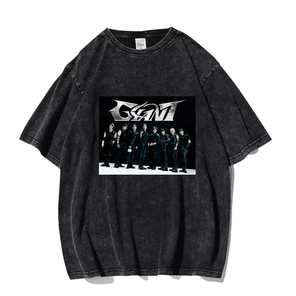 Альбом KPOP 2ND GIANT модная стираная футболка SeungMin HyunJin ChangBin LeeKnow HAN хлопковый принт с
